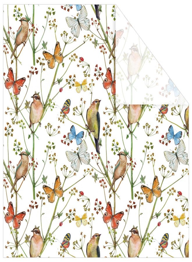 AnyDesign Bird Wrapping Paper Watercolor Butterfly Branch Flower Gift Wrap Paper Bulk Folded Flat Decorative Art Paper for Wedding Baby Shower Birthday DIY Craft Gift Wrapping, 6 Sheet - Image 1